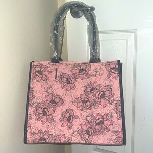 Victoria’s Secret Floral Pink Canvas Tote NWT